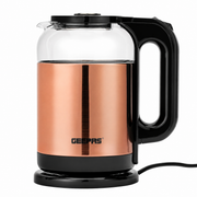 Geepas GK38063 1.7L Glass Kettle 1500W | Rose Gold & Black