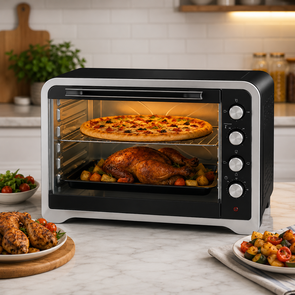 Geepas GO4406 100L Electric Oven | Rotisserie & Convection Oven | 2800W Multi-Function Oven