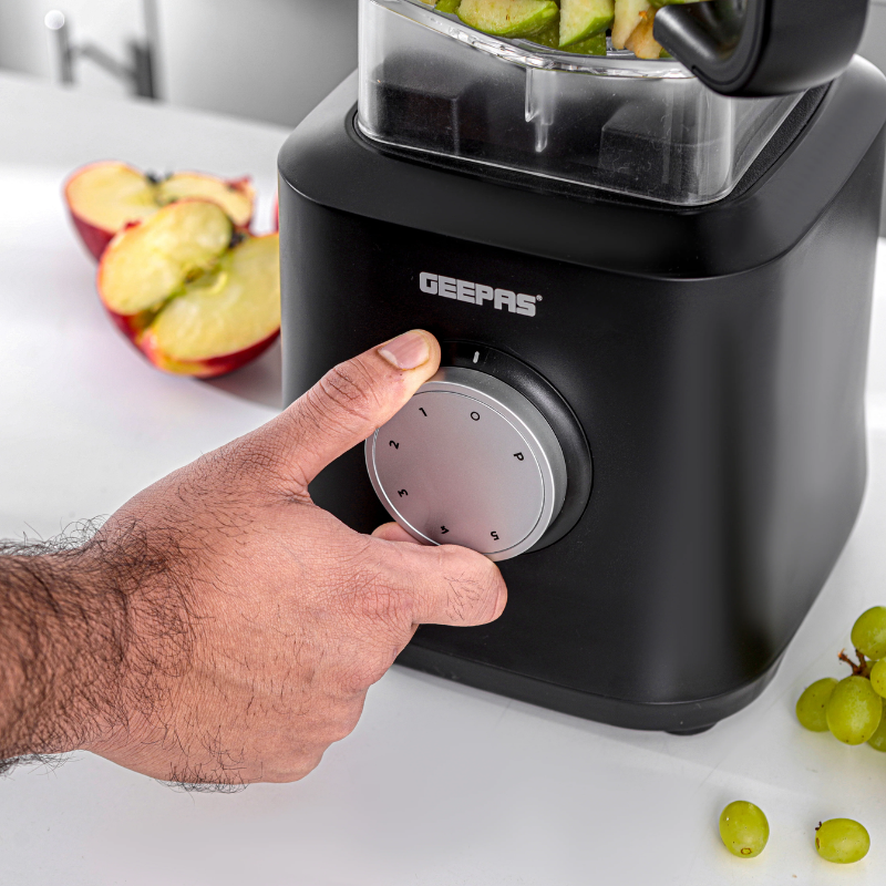 Geepas Professional Blender 2000W GSB44078N | 2L Jar | 6-Blade Stainless Steel | 5 Speed + Pulse | Heavy Duty