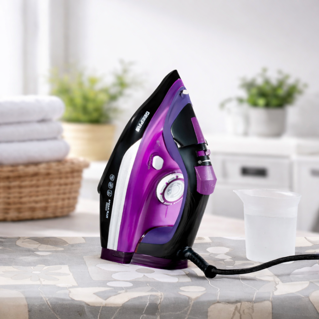 Geepas 3000W Ceramic Steam Iron GSI24025N | Powerful Steam | Self-Clean | Anti-Drip | Vertical Steam