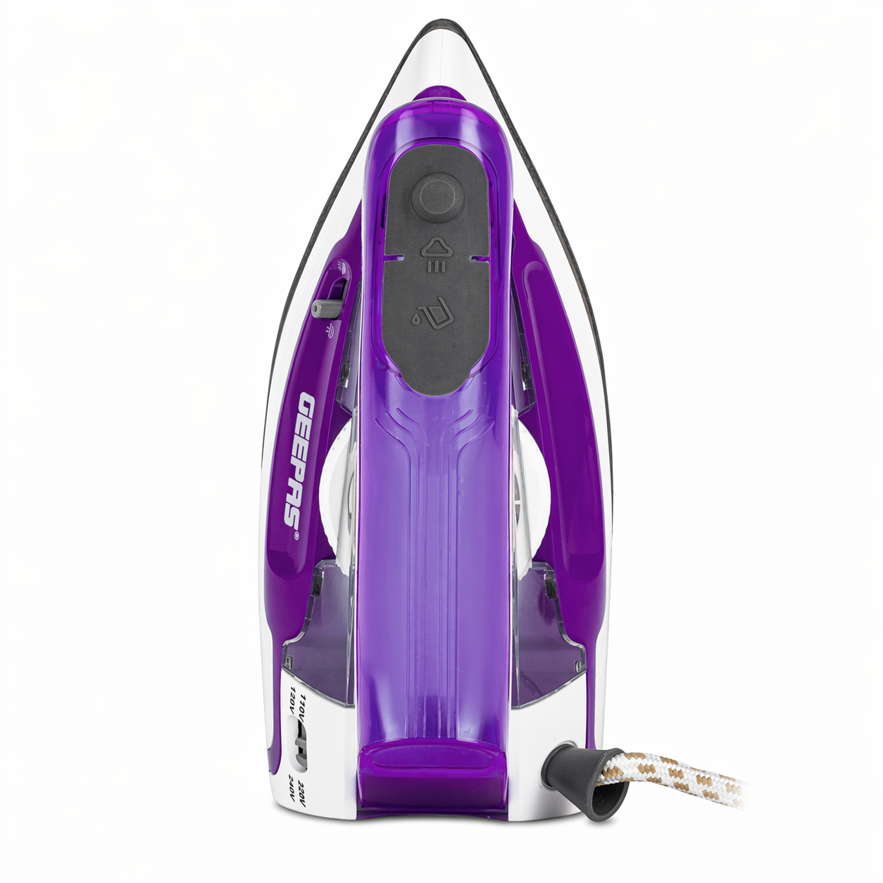 Geepas Travel Steam Iron 1100W GSI7805N | Compact | Teflon Soleplate | Steam Burst | Foldable Handle
