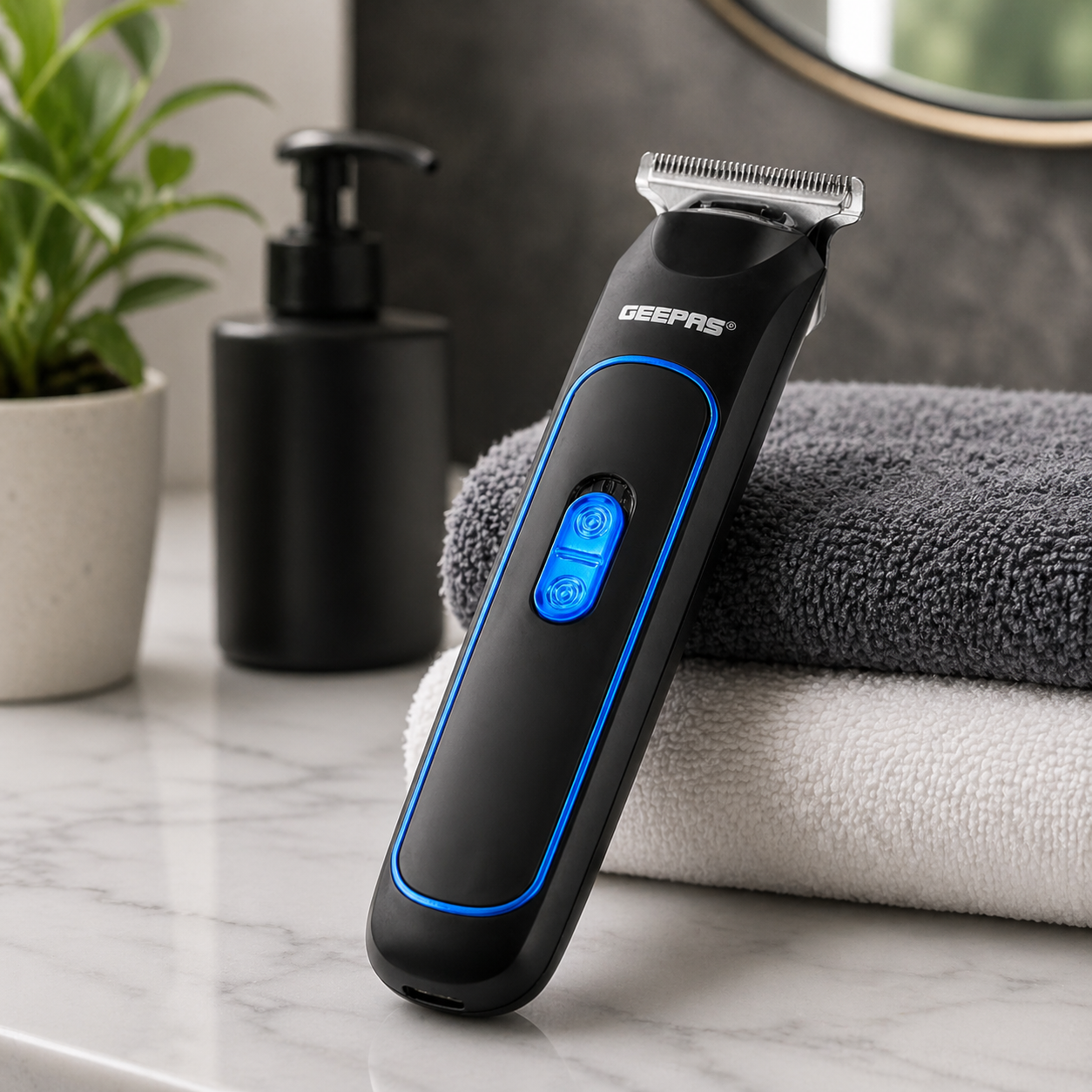 Geepas Rechargeable Trimmer GTR8676N | 90 Min Runtime | Lithium Battery | Low Noise