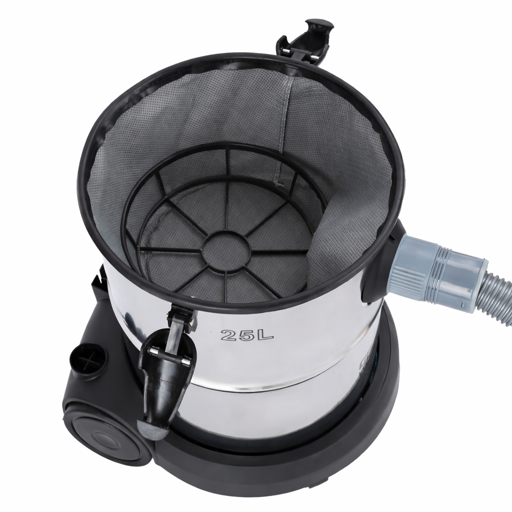 Geepas 25L Wet & Dry Stainless Steel Vacuum Cleaner GVC19011N | 2300W | Powerful Suction | Adjustable Control