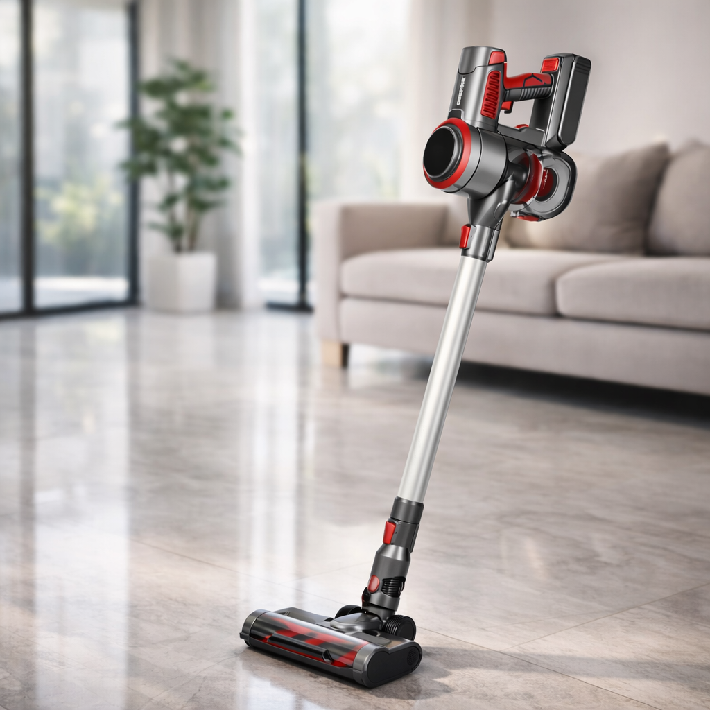 Geepas Cordless Stick Vacuum Cleaner GVC19038 | 25.9V Lithium Battery | HEPA Filter | LED Touch Control | 0.6L
