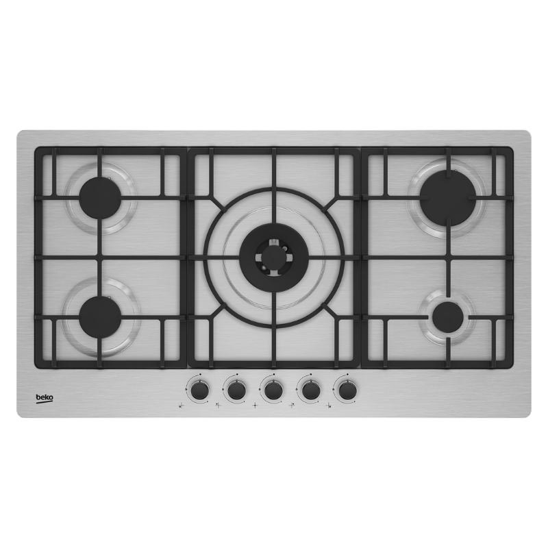 Beko Built-in Gas Hob 90cm HIMW95225SXEL – 5 Burner with Wok Burner