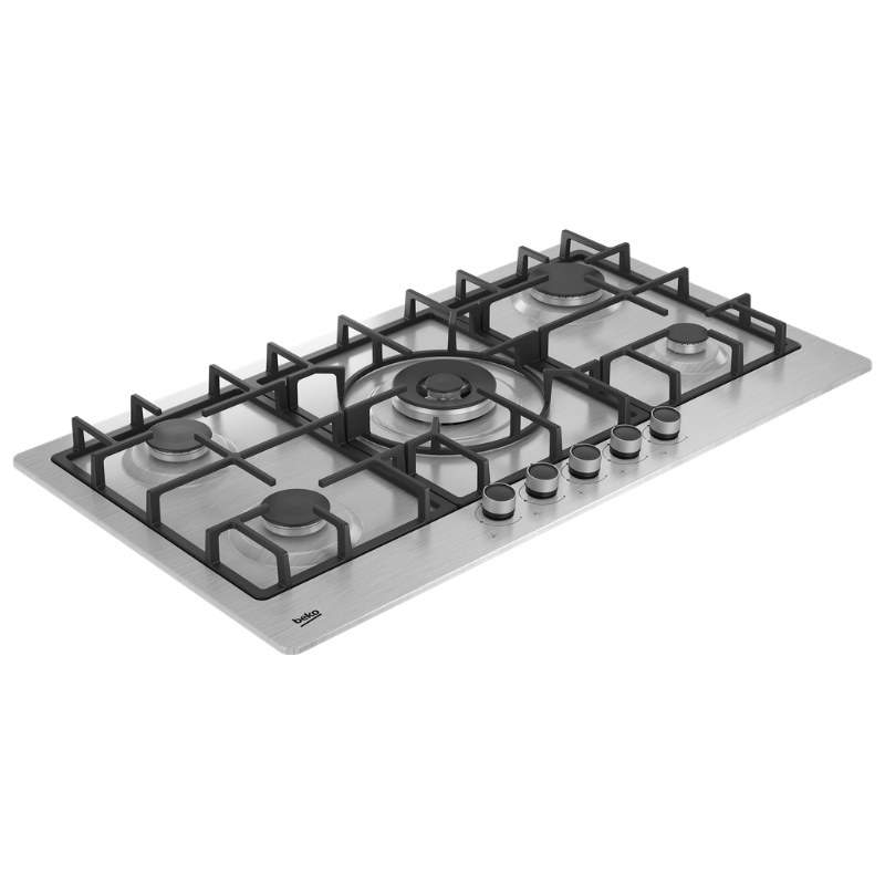 Beko Built-in Gas Hob 90cm HIMW95225SXEL – 5 Burner with Wok Burner