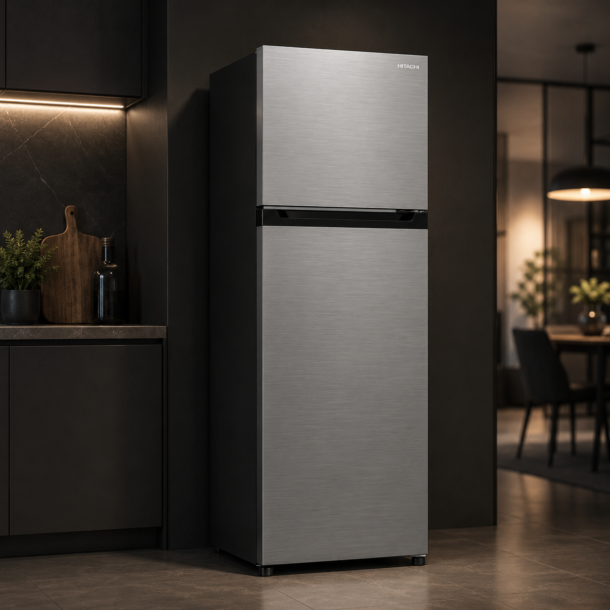 HITACHI 330L Double Door Refrigerator | Top Mount | Brilliant Silver | HRTN5255MFXGF