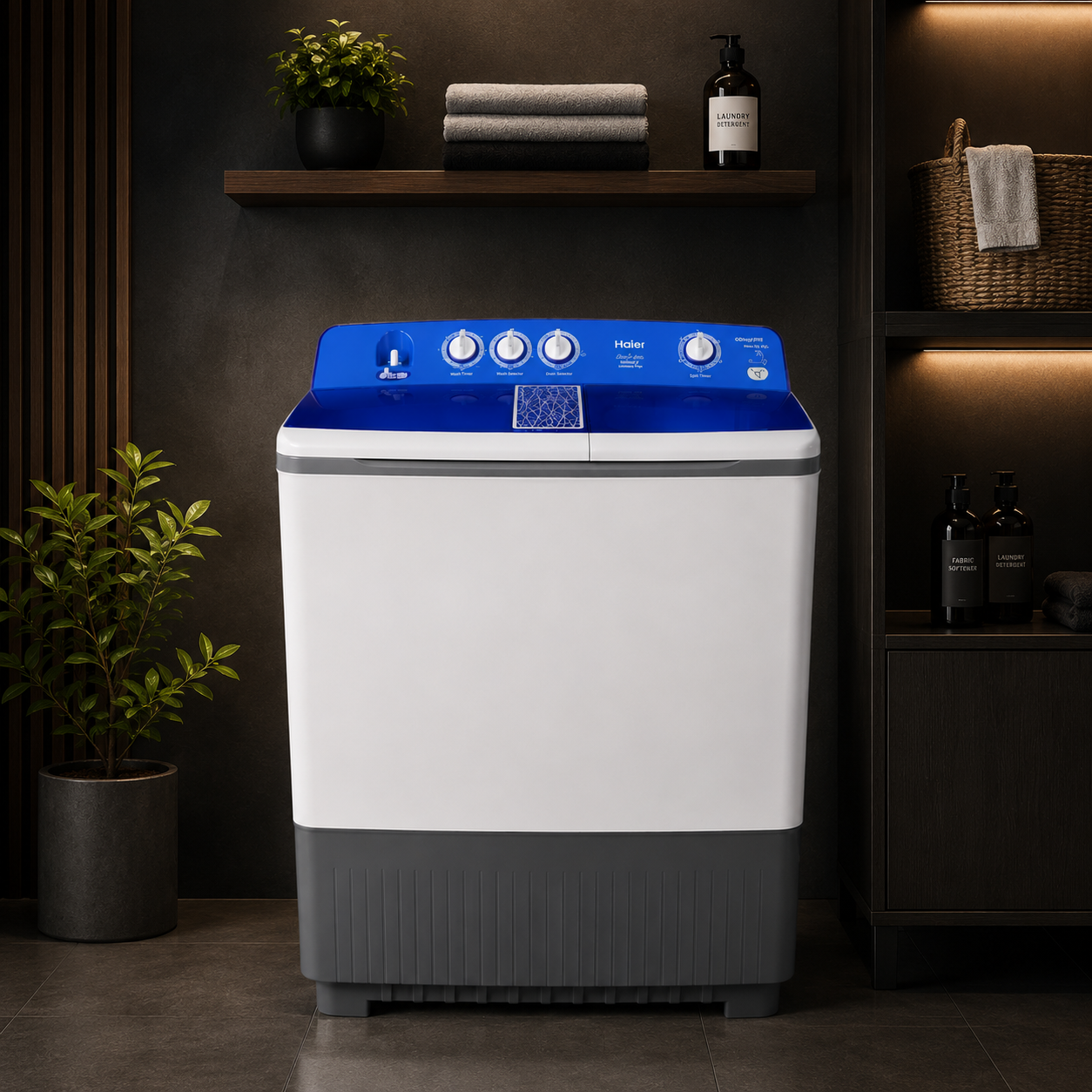 Haier Twin Tub Washing Machine 18KG HWM215-1128S-N | Air Dry | Magic Filter | Heavy Duty Performance