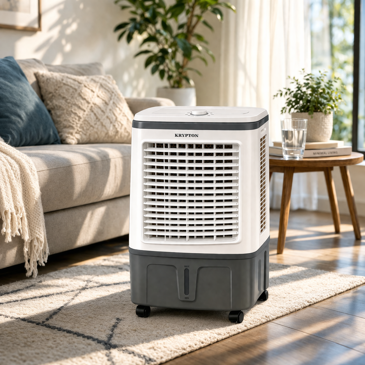 Krypton Air Cooler KNAC6316N | 28L Water Tank | 3 Speed | Ice Box Cooling | Portable Air Cooler