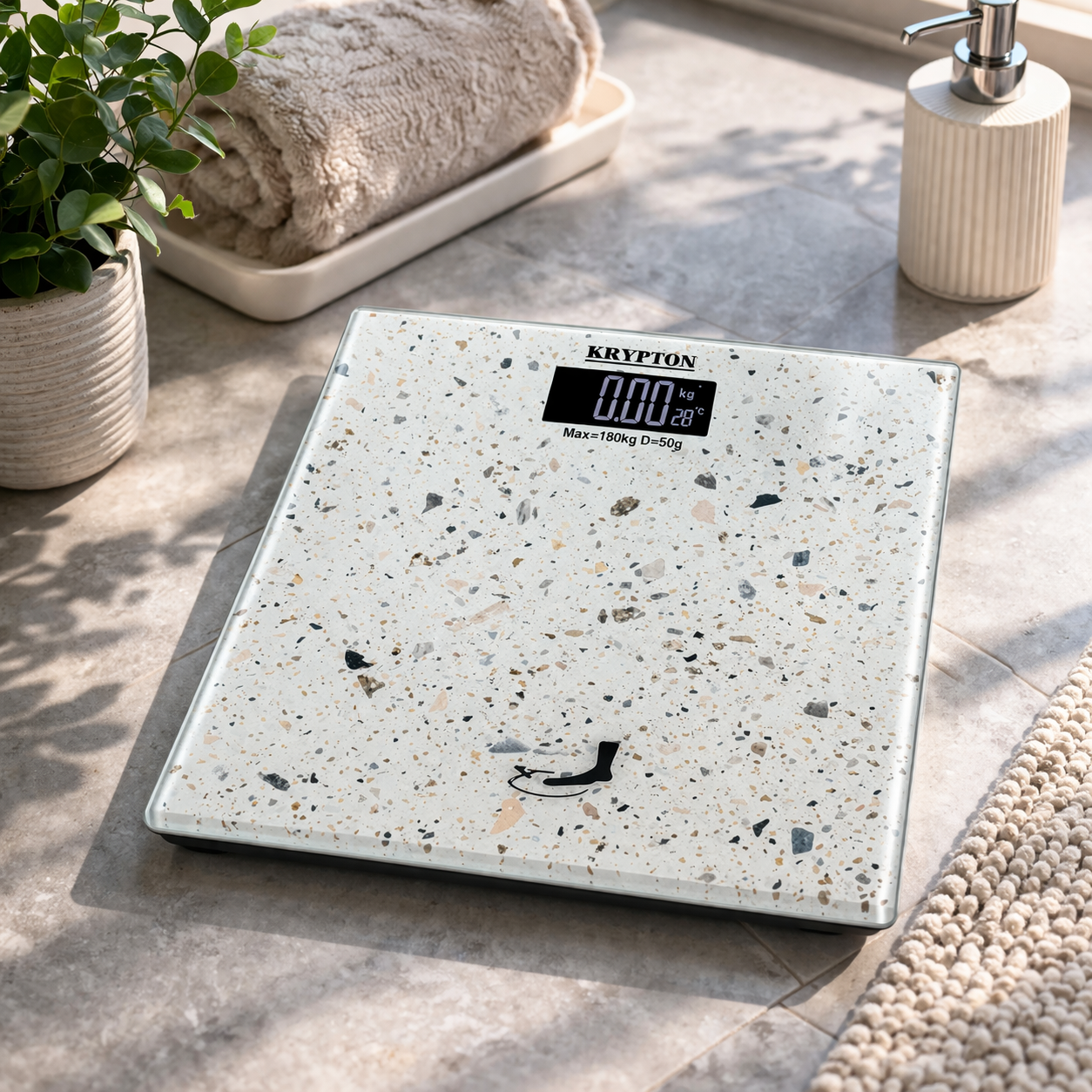 Krypton Digital Body Scale KNBS5042N | 180kg Capacity | LCD Display | Tempered Glass Weighing Scale