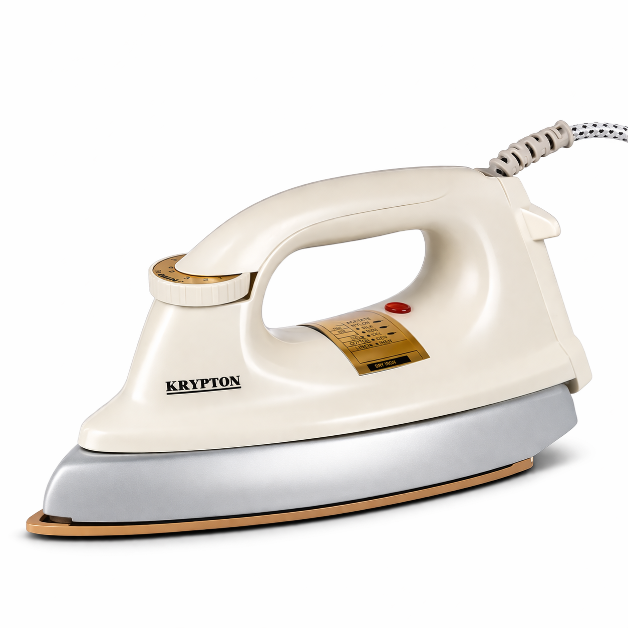 Krypton Dry Iron KNDI5216N | 1200W Heavy Weight Iron | Non-Stick Teflon Coating | Automatic Off