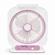 Krypton KNF222 Rechargeable 8 Inch Mini Table Fan with LED Light | 3 Speed | Solar Input | USB Output