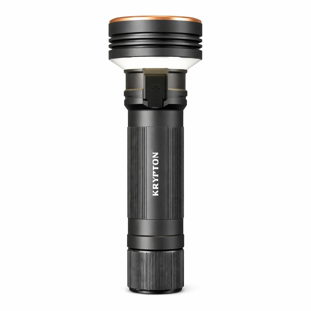 Krypton Zoomable LED Flashlight KNFL5514 | 8000mAh | 3000–4000 Lumens | Type-C Fast Charging