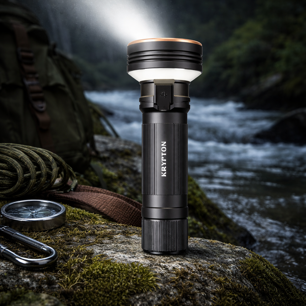Krypton Zoomable LED Flashlight KNFL5514 | 8000mAh | 3000–4000 Lumens | Type-C Fast Charging