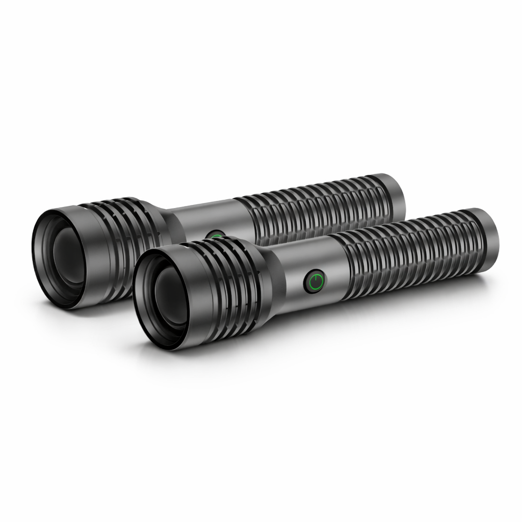 Krypton Zoomable LED Flashlight 2PCS Combo KNFL5517Z | 1000 Lumens | Rechargeable Torch