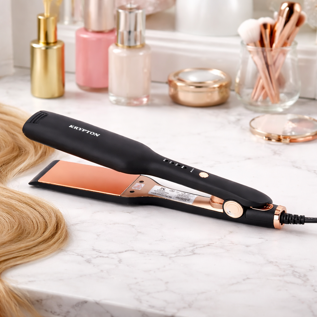 Krypton Hair Straightener KNHS6605 | Digital Temperature Control | Wet & Dry Use | 60W