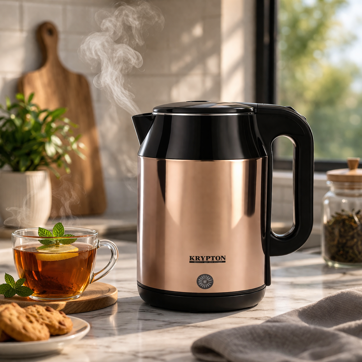Krypton Double Layer Electric Kettle KNK6040N 2.0L 1500W – Auto Shut-Off, Dry Boil Protection