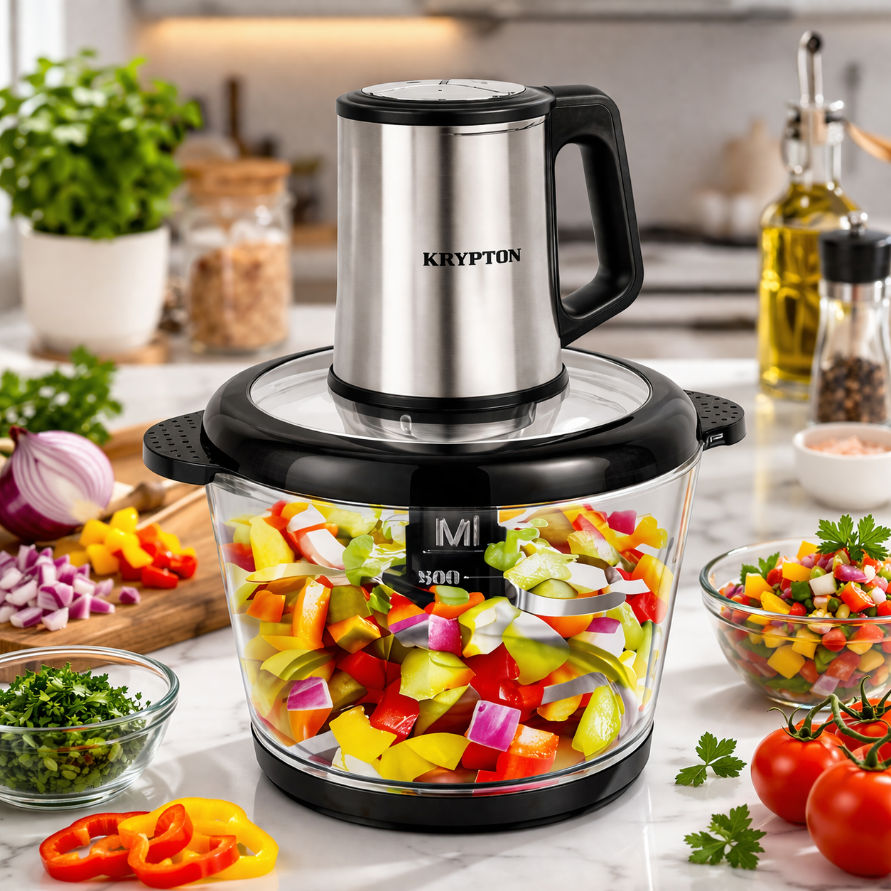 Krypton 2-in-1 Multi Chopper KNMC6567 | 3L Glass Bowl | 500W Motor | Stainless Steel Blade
