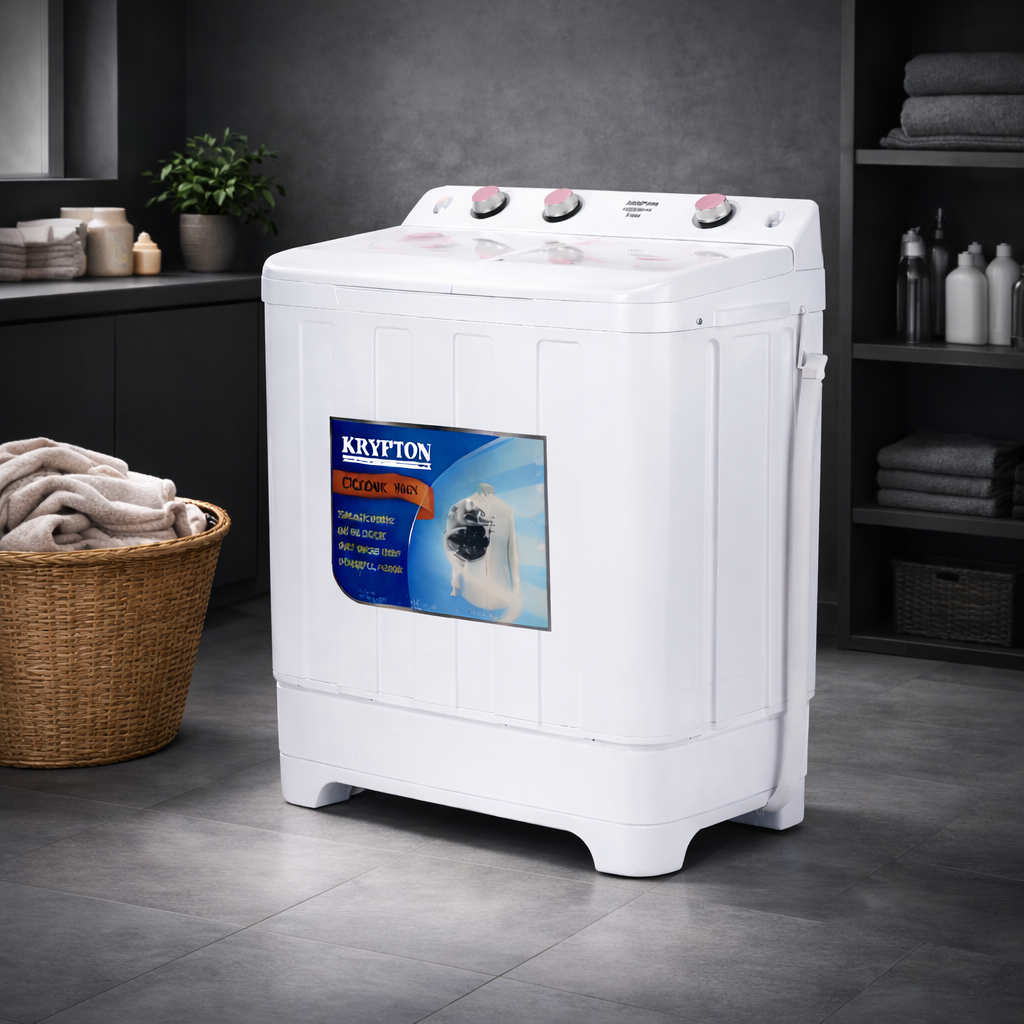 Krypton Semi-Automatic Washing Machine KNSWM6162 | 9KG Capacity | Strong Pulsator | Low Noise
