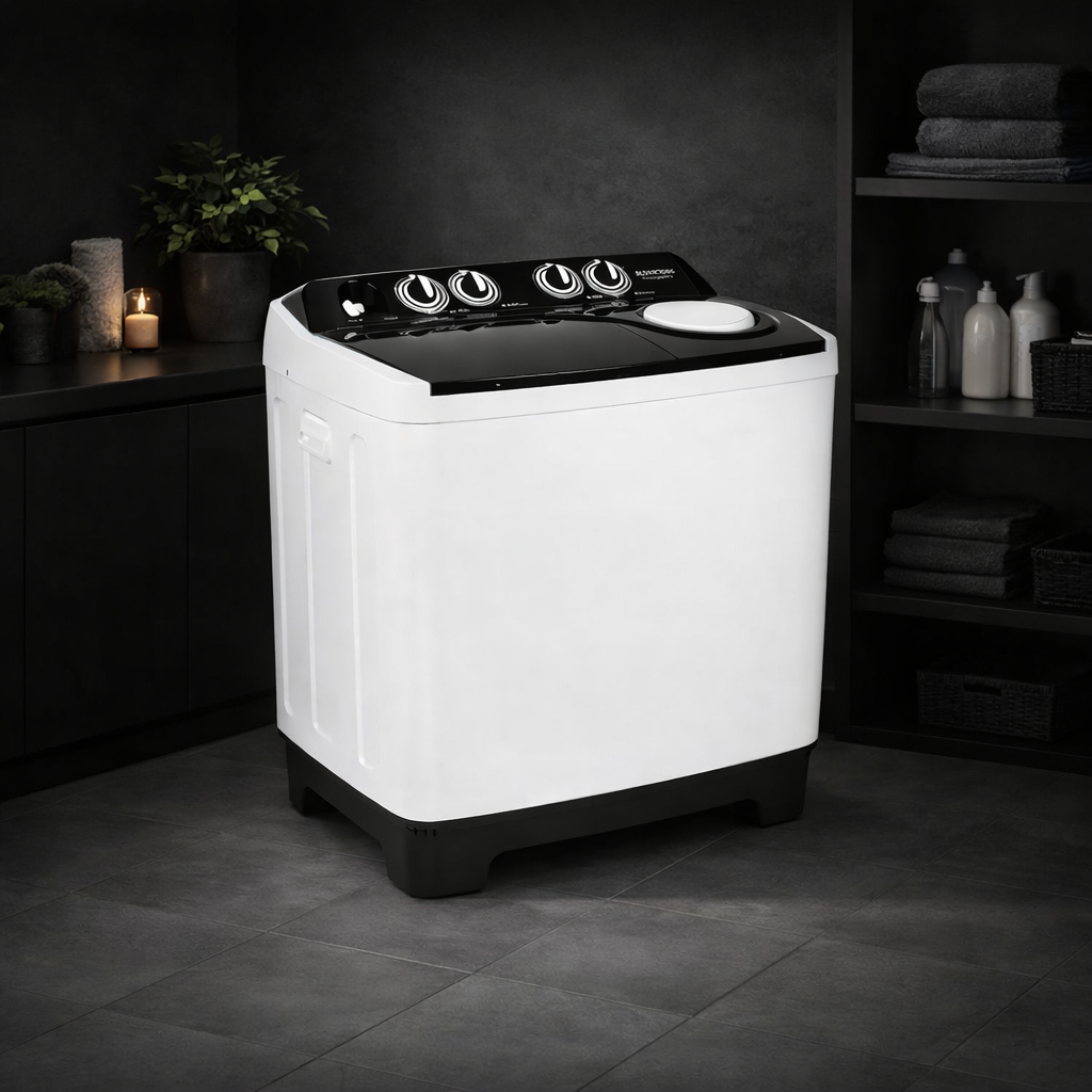 Krypton Twin Tub Washing Machine KNSWM6617 | 12KG Capacity | Air Dry | Powerful Motor