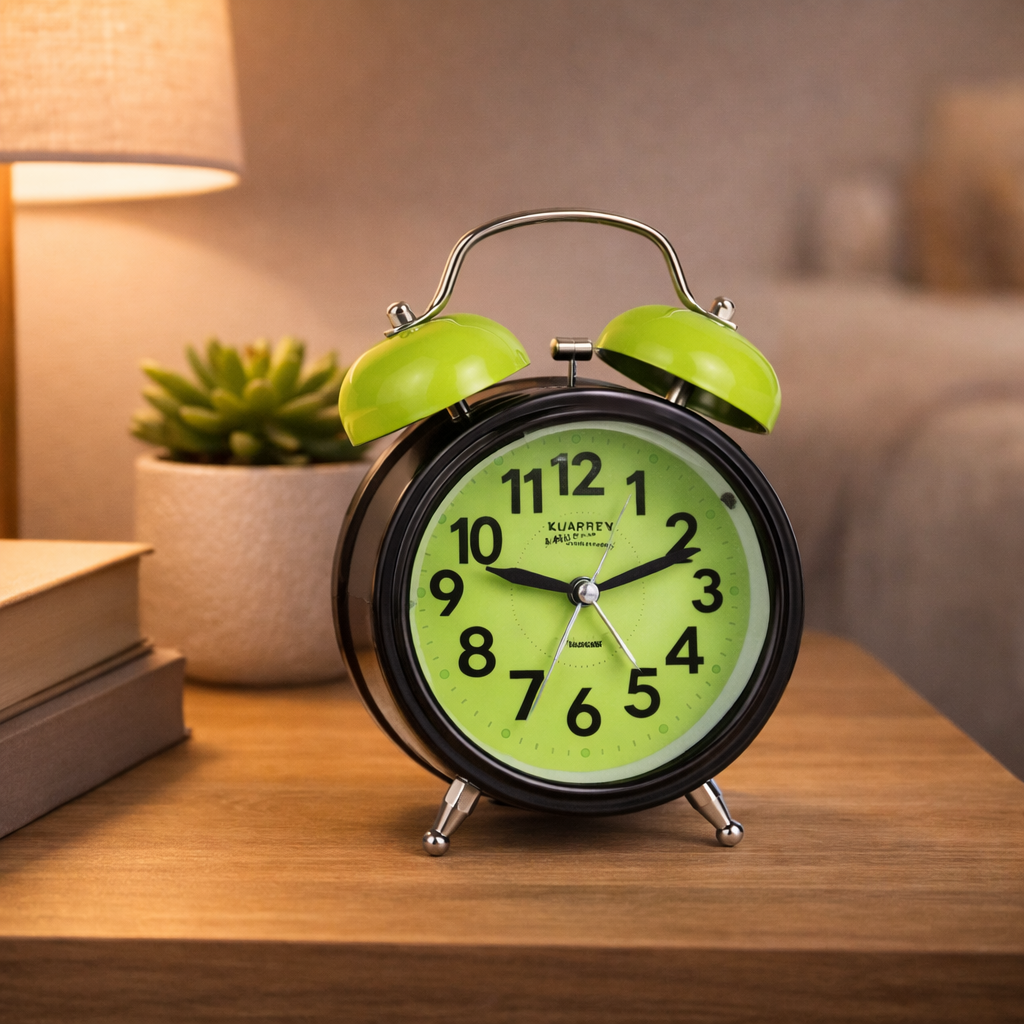 Krypton Bell Alarm Clock KNWC6586 | Double Bell Loud Alarm | Light Function | Analog Quartz Clock