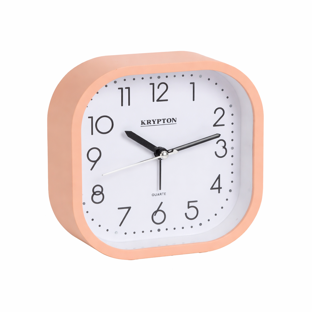 Krypton Beep Alarm Clock KNWC6587 | Analog Square Clock | Step Movement | Battery Operated