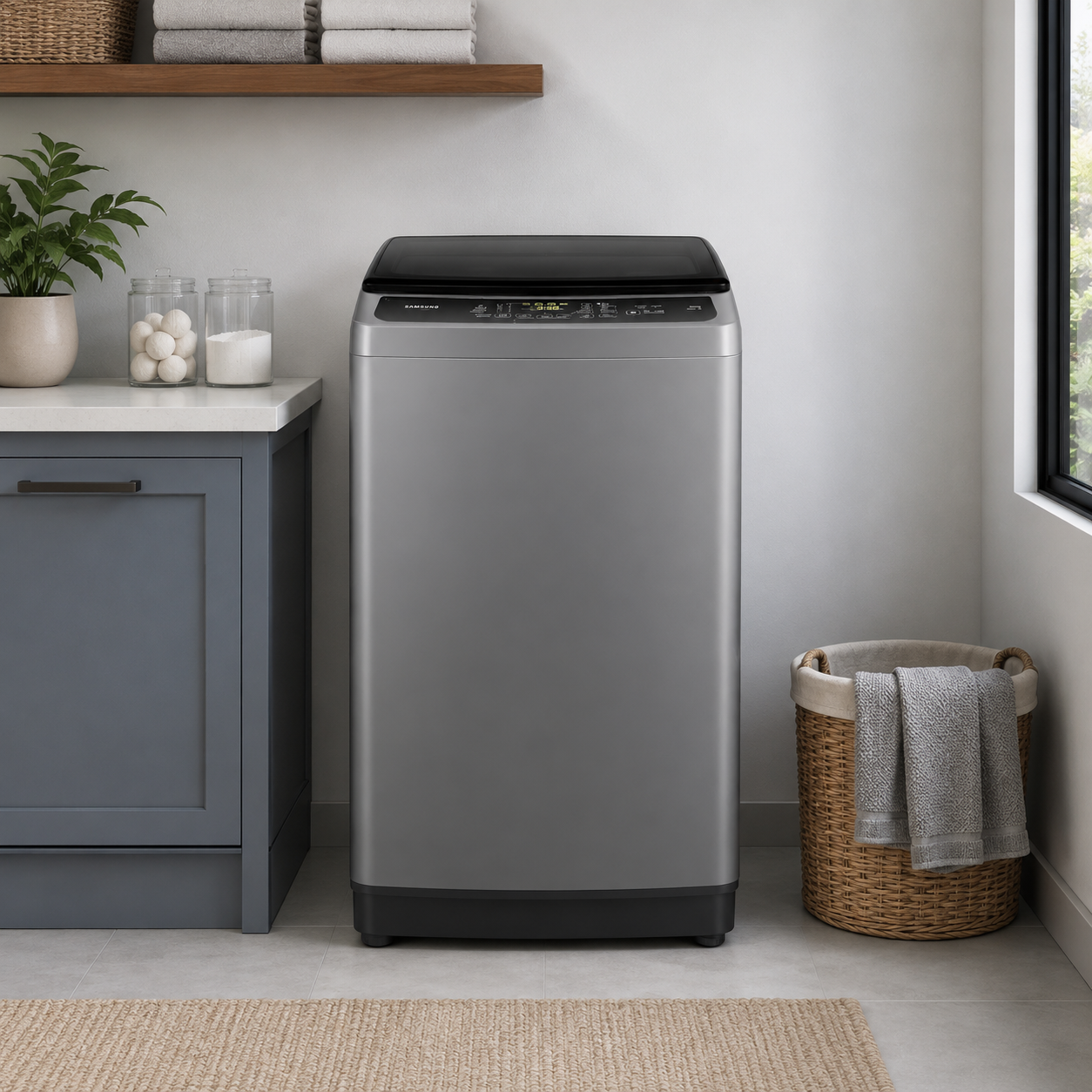 Kelon KWT7JAT Fully Automatic Top Load Washing Machine 7KG | Silver/Black