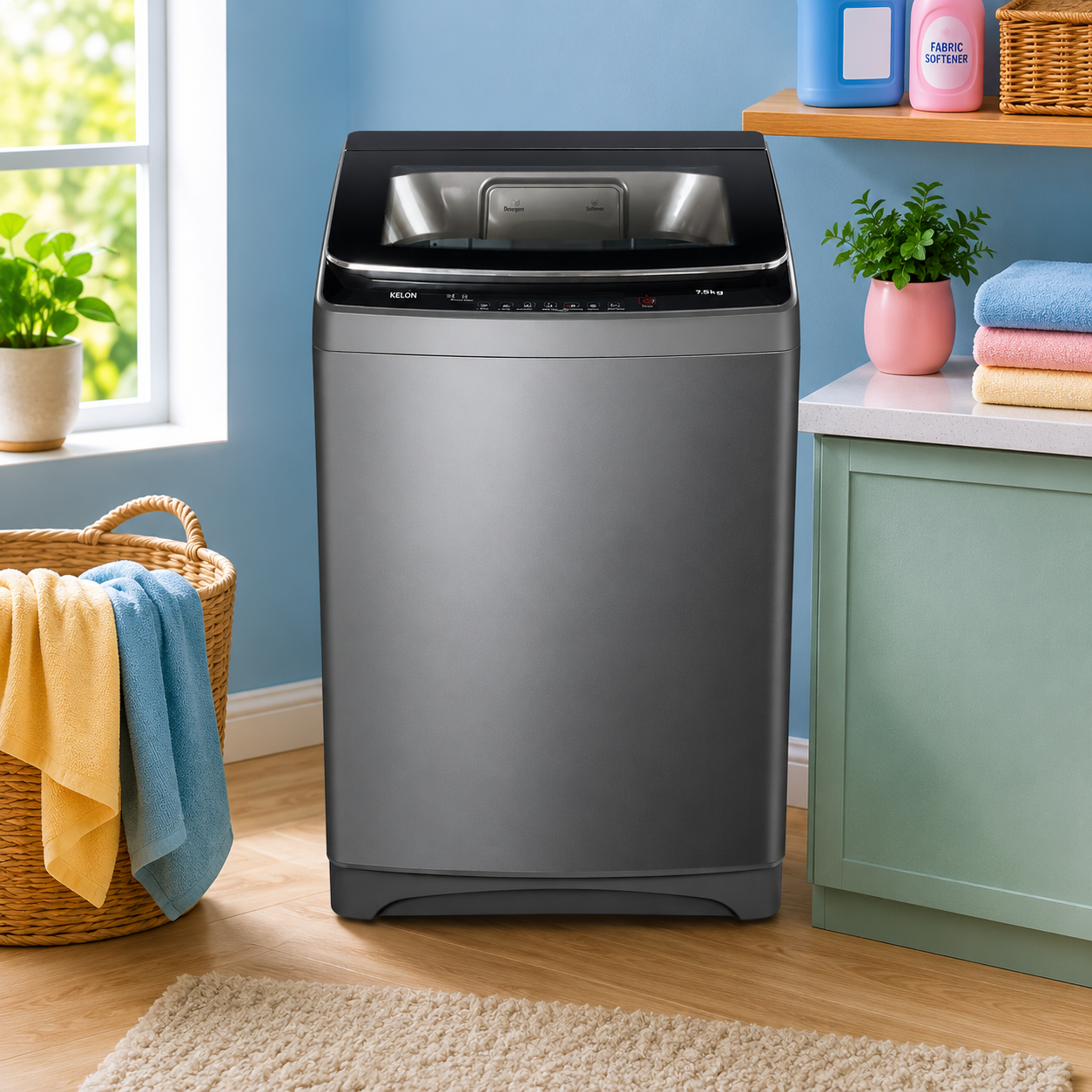 Kelon Top Load Washing Machine 18KG KWTY1802S | Automatic | Titanium Grey | LED Display