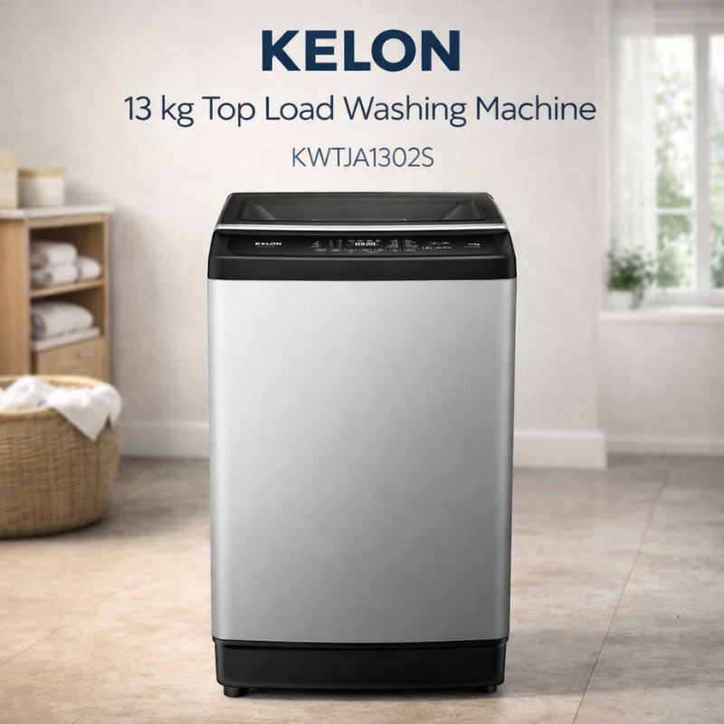 Kelon 13 kg Top Load Fully Automatic Washing Machine KWTJA1302S – Digital Control, Stainless Steel Drum
