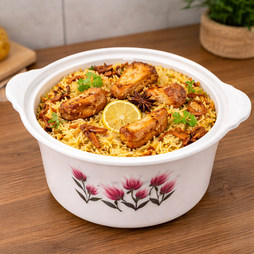 Kitchenmark 3500ML Insulated Casserole | BPA Free Food Warmer | Hot & Cold Storage | Rose Design