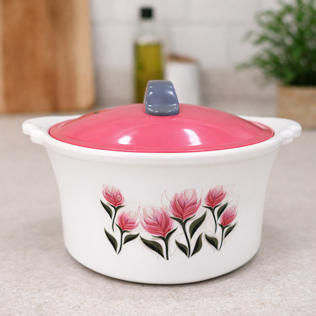Kitchenmark 3500ML Insulated Casserole | BPA Free Food Warmer | Hot & Cold Storage | Rose Design