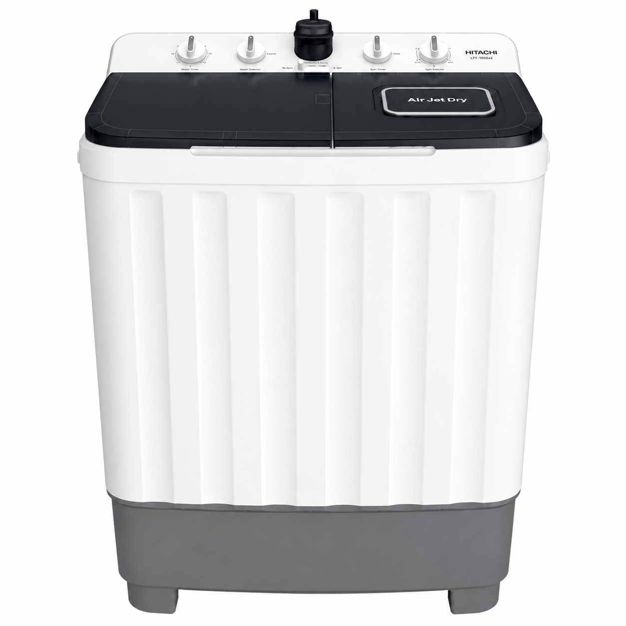 HITACHI 9kg Semi Automatic Twin Tub Washing Machine | Air Jet Dry | Zen Wave Impeller | Mercury Grey | LTT-09JWT-MRG