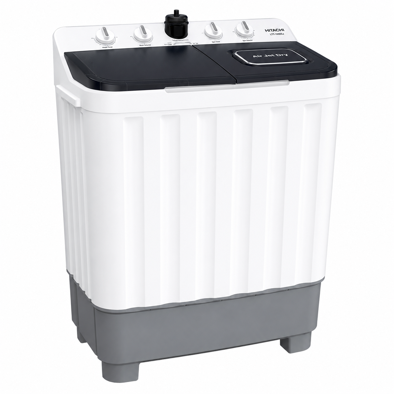 HITACHI 9kg Semi Automatic Twin Tub Washing Machine | Air Jet Dry | Zen Wave Impeller | Mercury Grey | LTT-09JWT-MRG