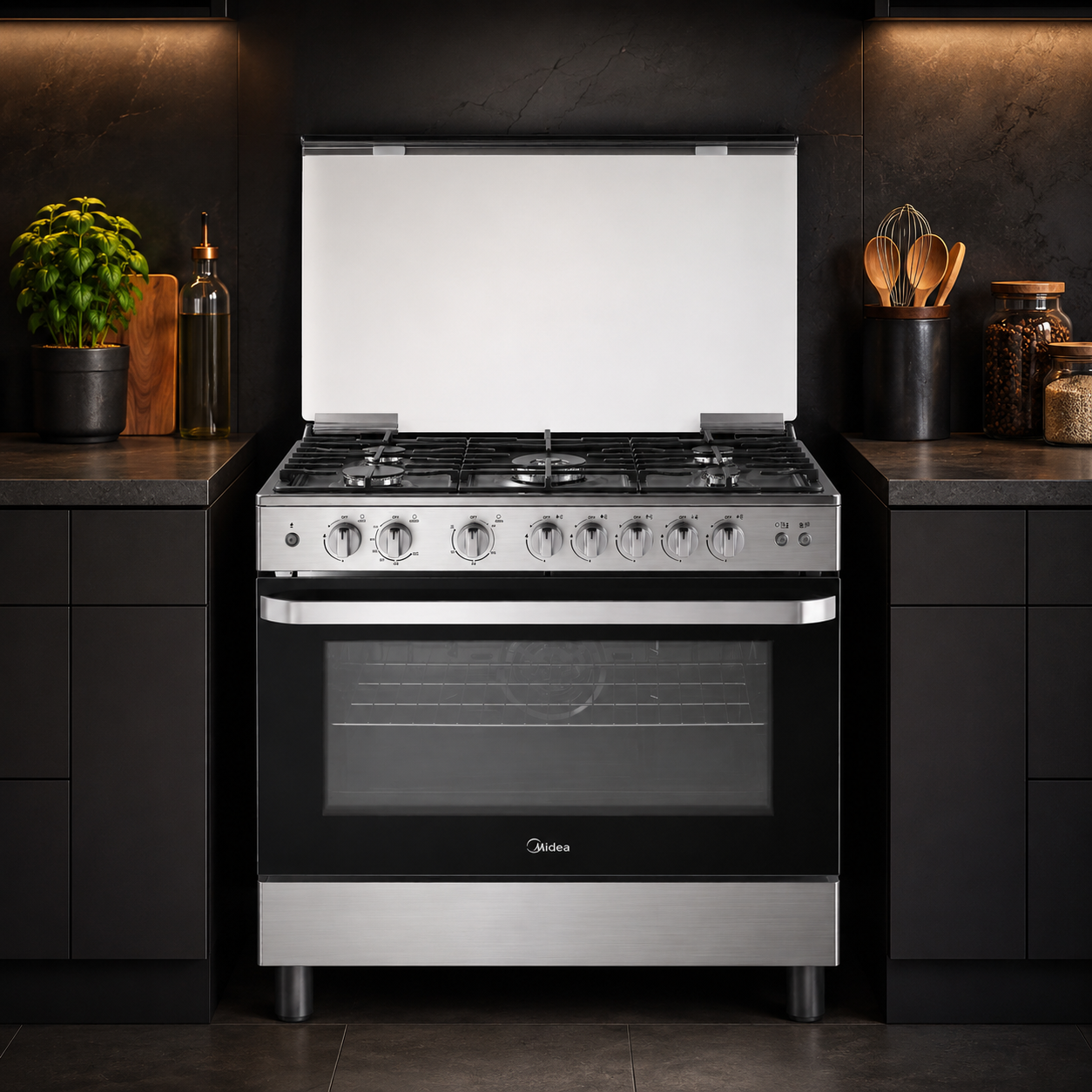 Midea 90×60cm Gas Cooker with XpressGrill Infrared Burner & Convection MFO-MG36LE(SS)