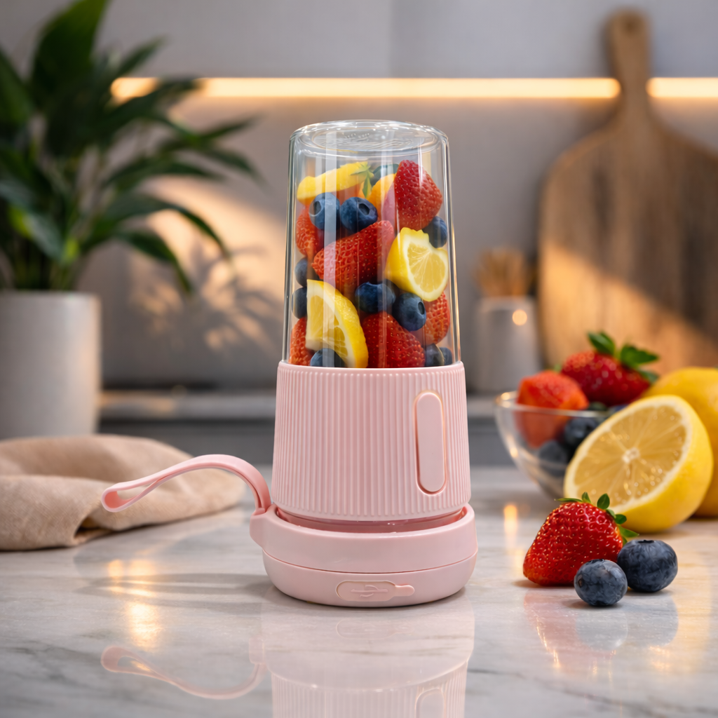 Mr Light MR5005 Portable Rechargeable Juicer Blender 280ML | USB Type-C | 30W | Food Grade | Pink / Blue