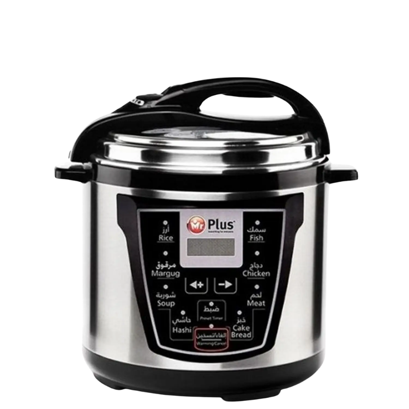 Mr Plus MR2523 Pressure Cooker – 10L Stainless Steel, 1600W, 8 Cooking Functions, Mechanical Control