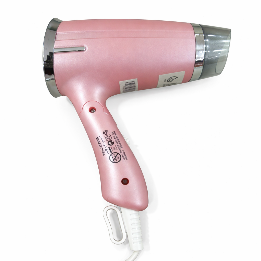 Olsenmark OMH4008 Mini Hair Dryer 1400W | Foldable Handle | 3 Heat Settings | Safety Cut-Off | 2 Years Warranty