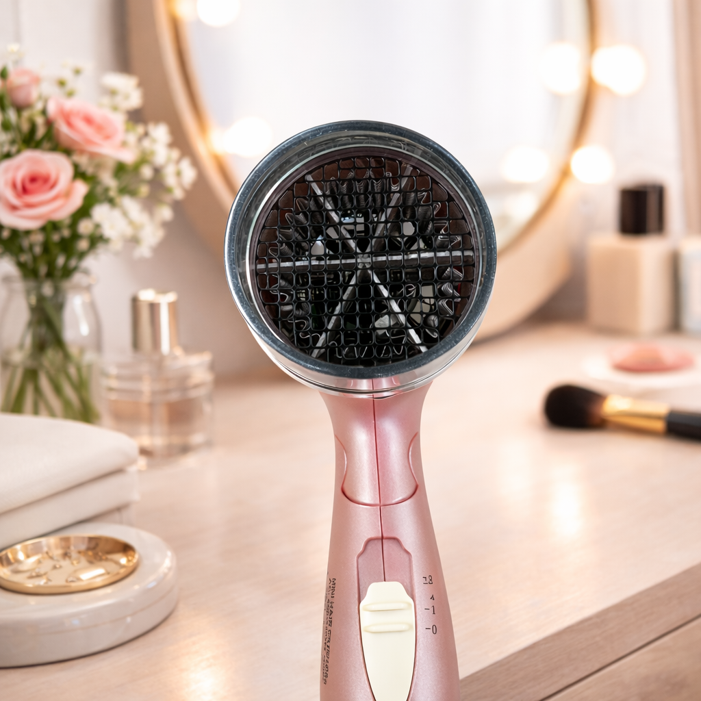 Olsenmark OMH4008 Mini Hair Dryer 1400W | Foldable Handle | 3 Heat Settings | Safety Cut-Off | 2 Years Warranty