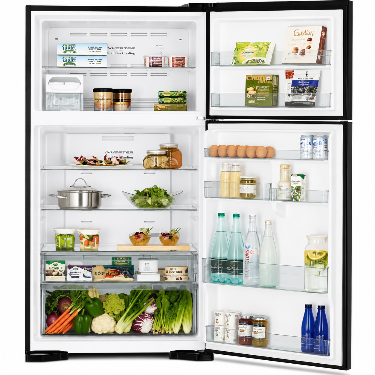 HITACHI 550L Double Door Refrigerator | Inverter Dual Fan Cooling | Brilliant Silver | R-V760PK7K