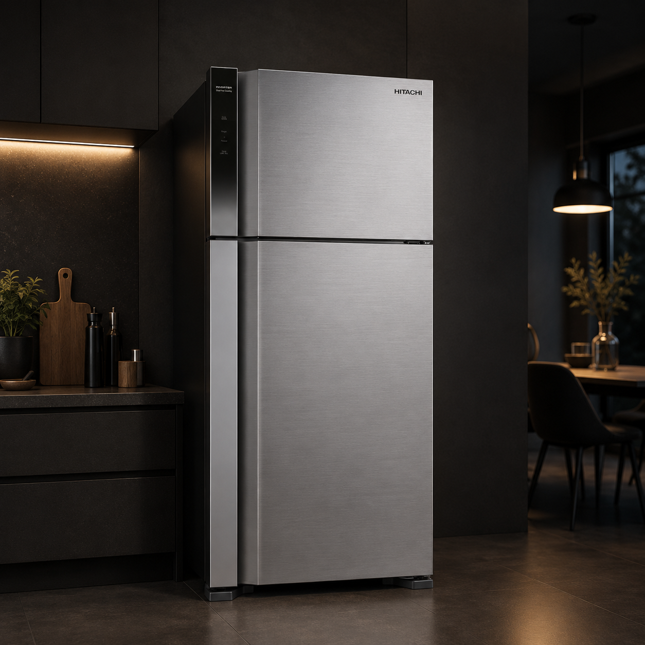 HITACHI 550L Double Door Refrigerator | Inverter Dual Fan Cooling | Brilliant Silver | R-V760PK7K