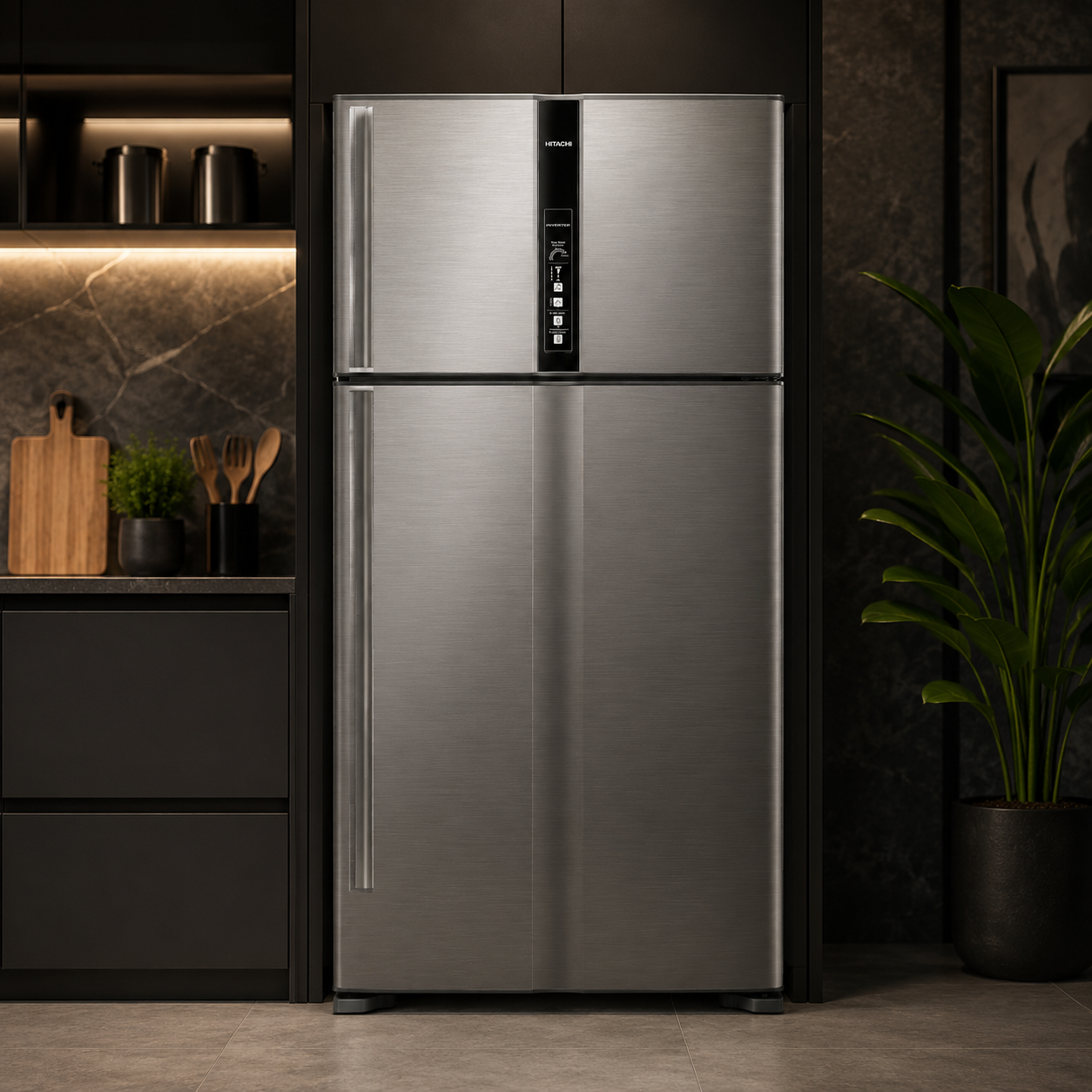 HITACHI 820L Double Door Refrigerator | Inverter Control | No Frost | Silver | R-V820PUK1KBSL