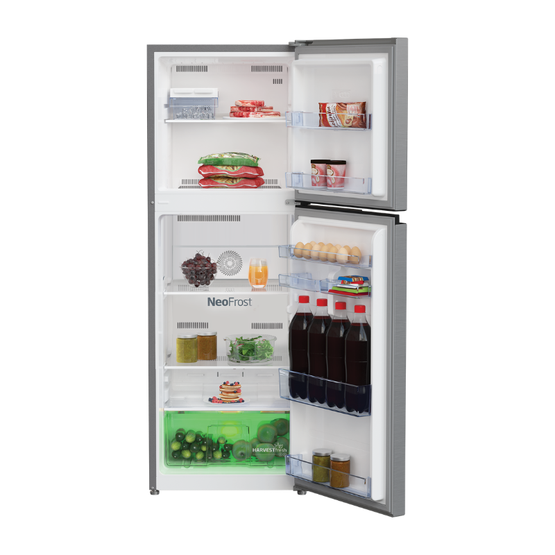 Beko 250L Top Freezer Refrigerator RDNT300XS – Inverter, No Frost, Brushed Silver