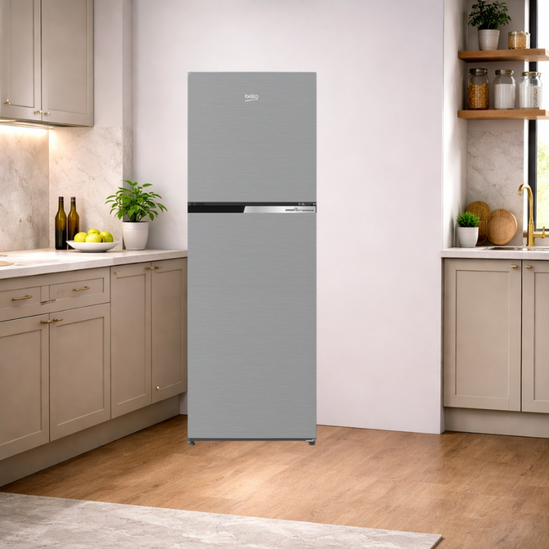 Beko 250L Top Freezer Refrigerator RDNT300XS – Inverter, No Frost, Brushed Silver