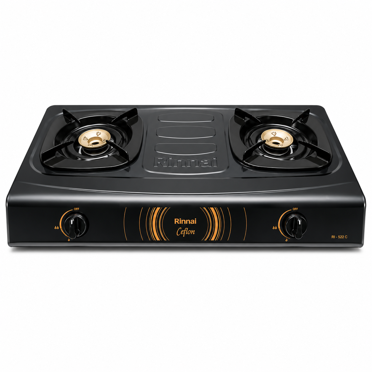 RINNAI RI-522C Table Top Gas Stove | 2 Burners | Stainless Steel Burners with Brass | Gas Saving Design