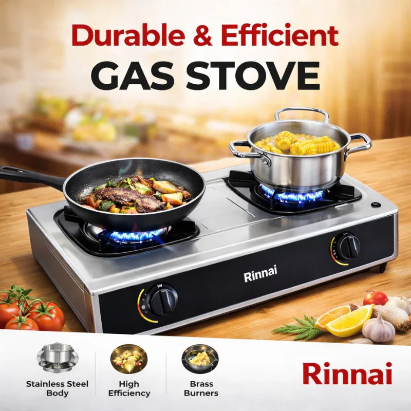 Rinnai RV-210RI 2-Burner Gas Stove – Compact & Efficient LPG Cooktop