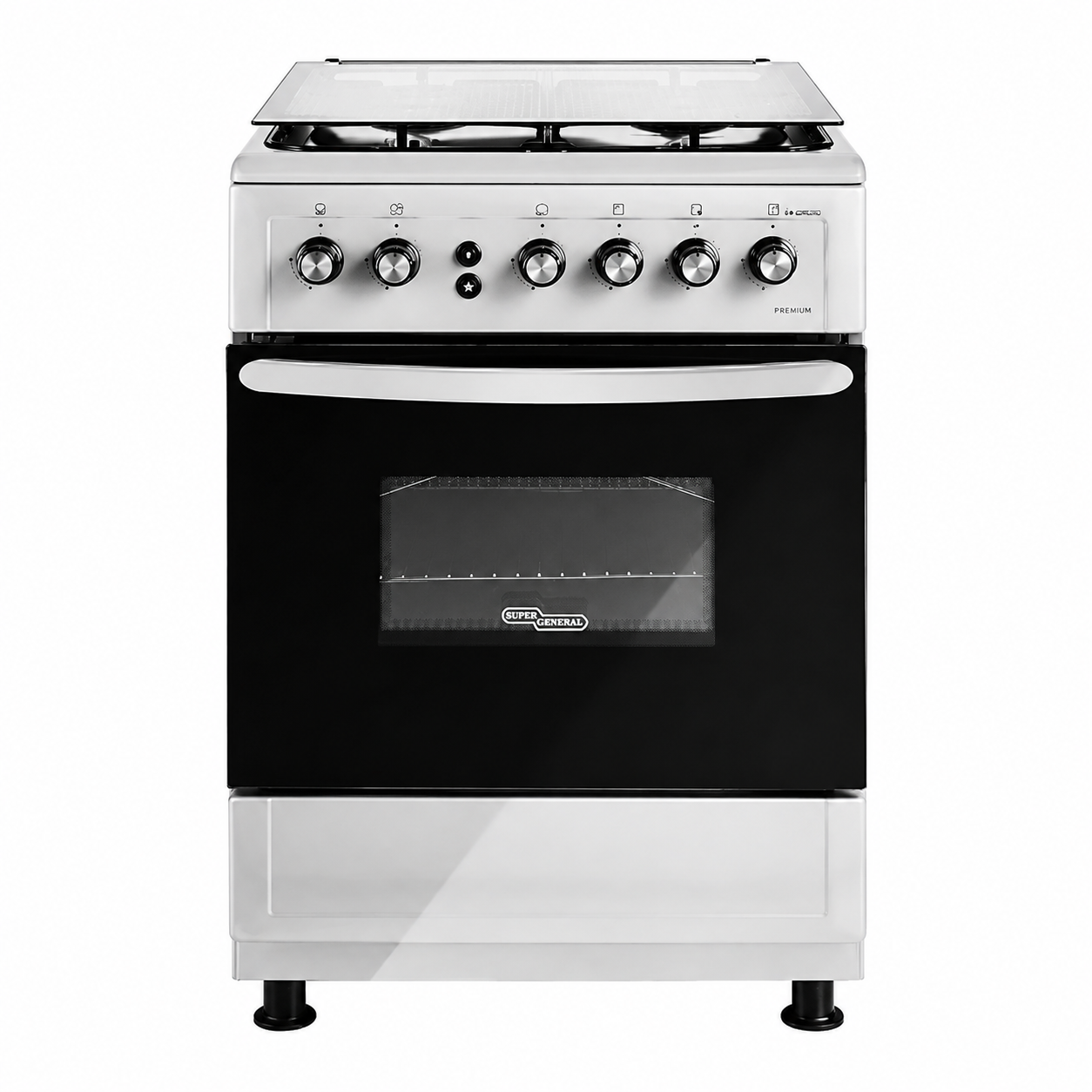 Super General SGC-6490MSFS 60×60cm 4 Burner Gas Cooking Range | Full Safety | Gas Grill | Rotisserie