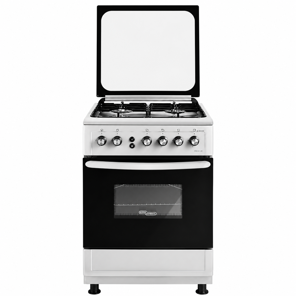 Super General SGC-6490MSFS 60×60cm 4 Burner Gas Cooking Range | Full Safety | Gas Grill | Rotisserie