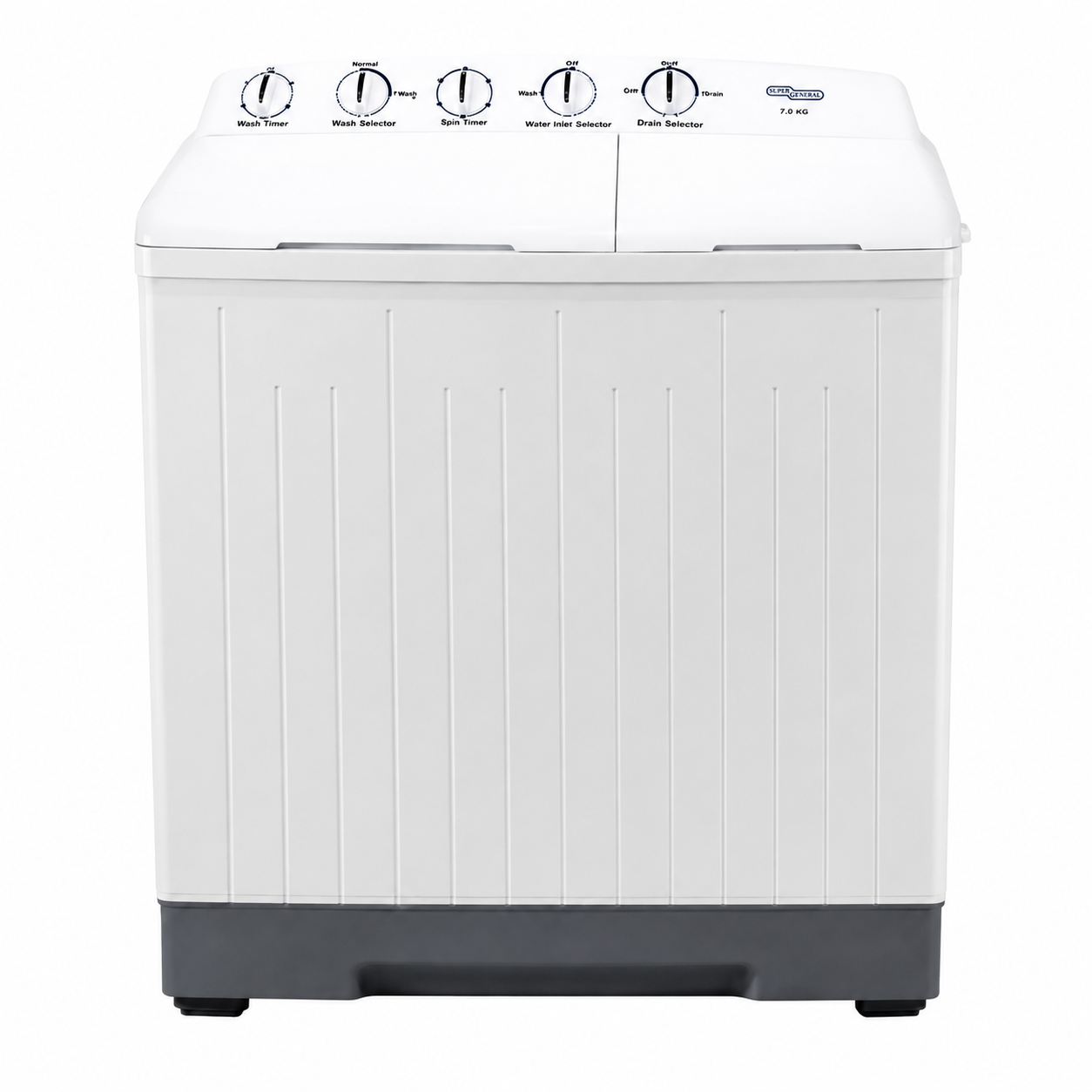 Super General SGW160 16kg Semi-Automatic Top Load Washing Machine | Pulsator Wash | White