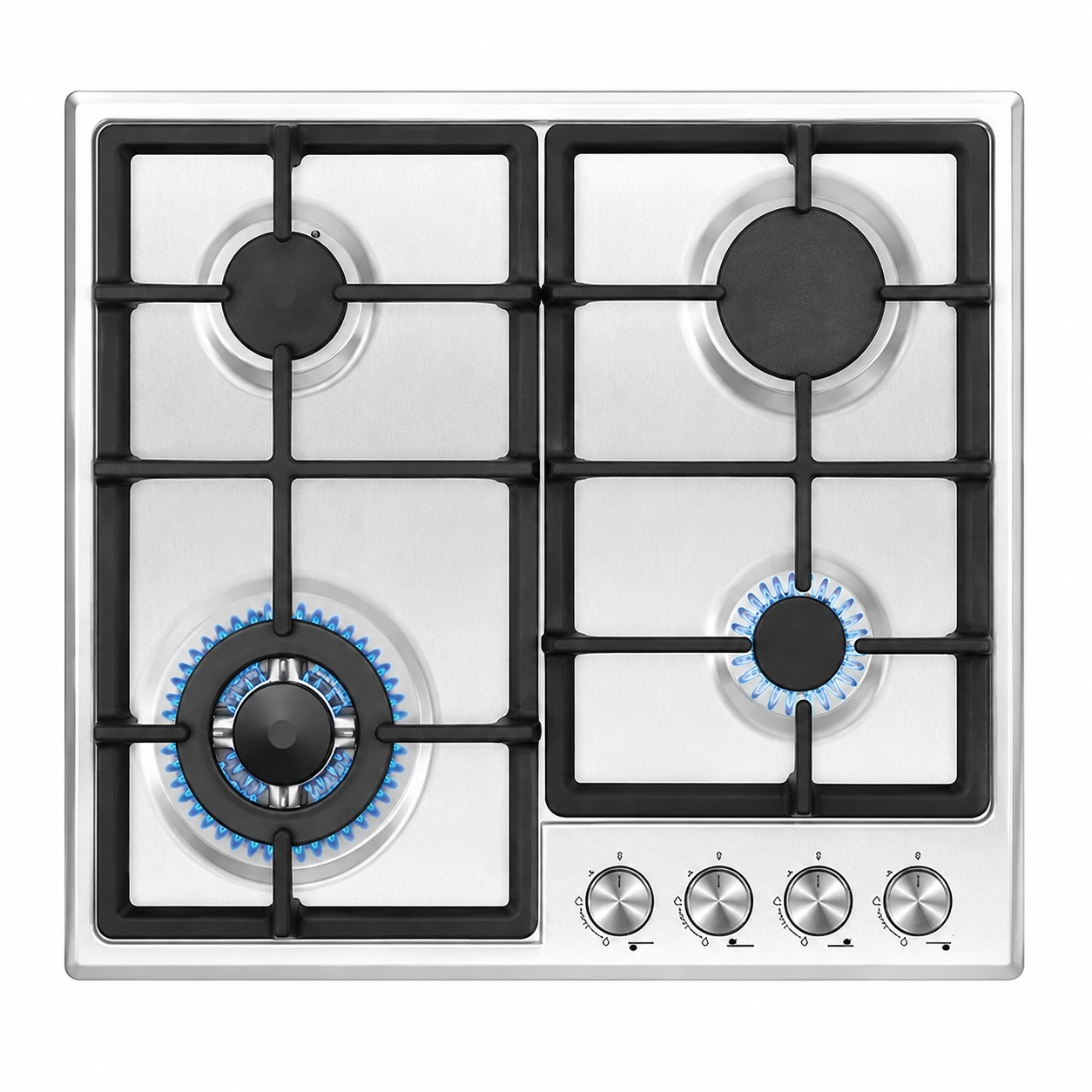 SIMFER SMF605BHGSC 60cm Built-in Gas Hob | 4 Burners | Full Flame Safety | Stainless Steel