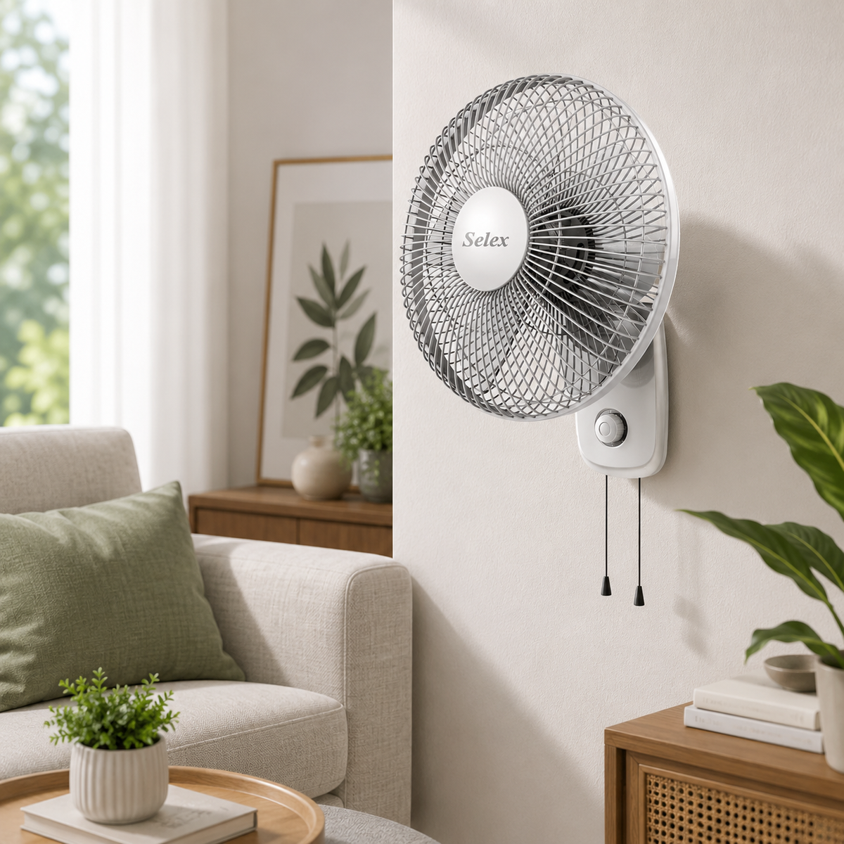SELEX SWF-16-AB 16-Inch Wall Fan 55W | 3-Speed Copper Motor